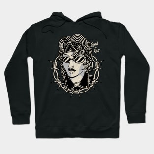 Rock n Roll Girl Traditional Vintage Tattoo Hoodie